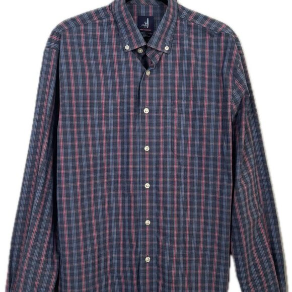 Johnny O Prep-Formance Men's Plaid Check Button Down Long Sleeve Shirt SZ Medium - Picture 1 of 11